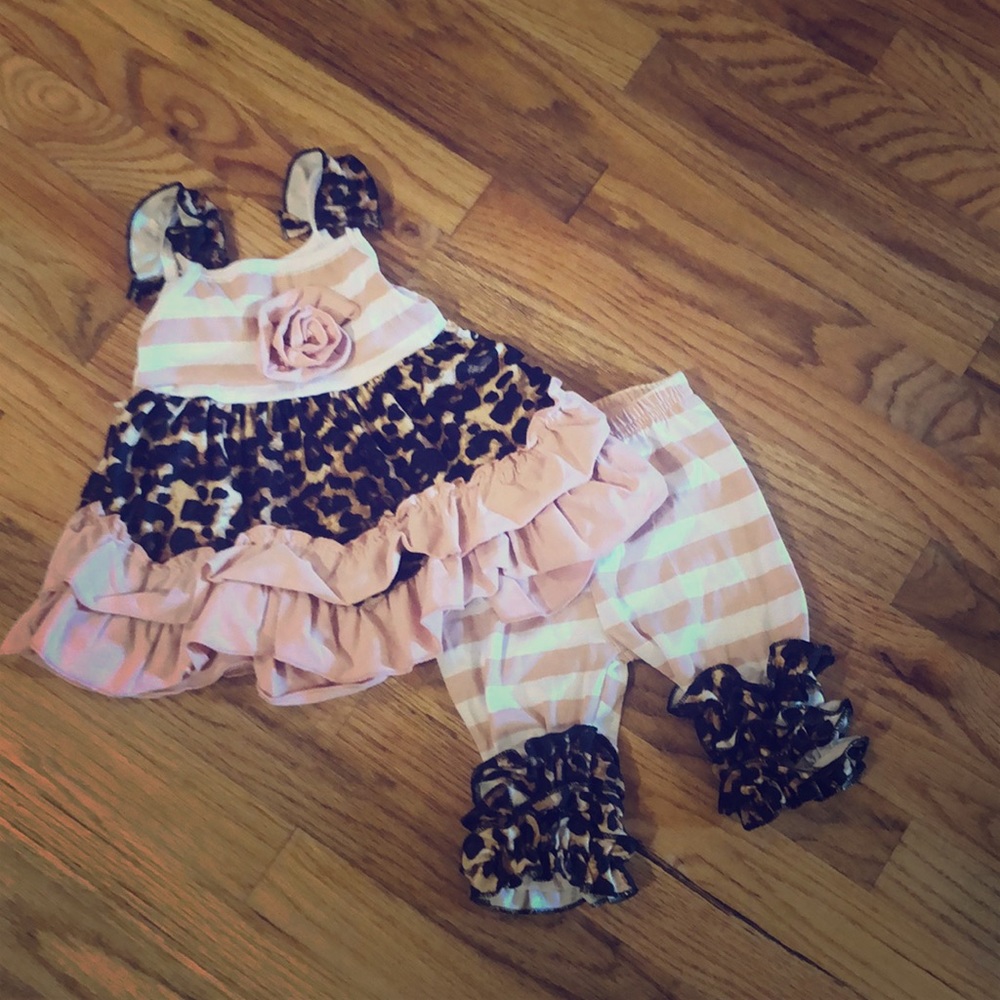 Little girls leopard 2-piece outfit